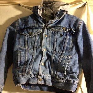 Kids Blue Denim Hooded Jean Jacket